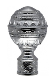 Наконечник d28 "Люксор" серебро глянец ( 2шт)