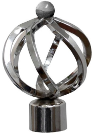 Наконечник d28 "Булава" серебро глянец ( 2шт)