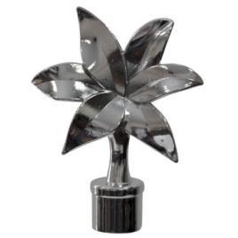 Наконечник d16 "Флора" серебро глянец (2шт)