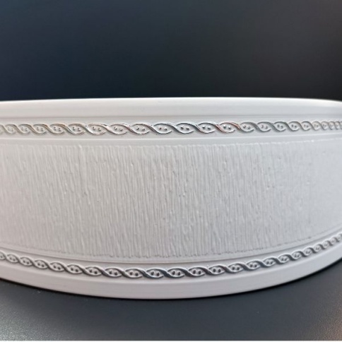 Карниз "Галант" с пов. (Ария) 2-х пол. 2,4м белый с серебром (011) фото 1